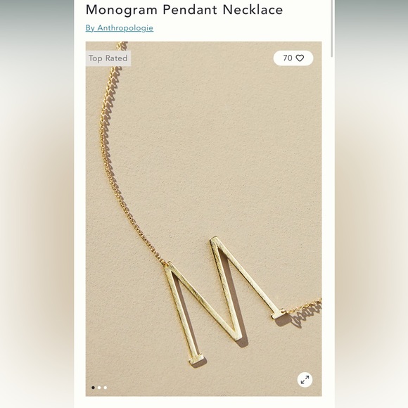 Anthropologie Jewelry - Anthropologie gold “M” necklace